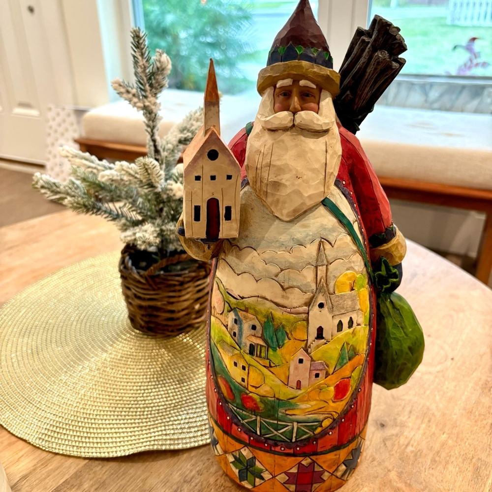 Jim Shore Heartwood Creek Santa with Village Scene